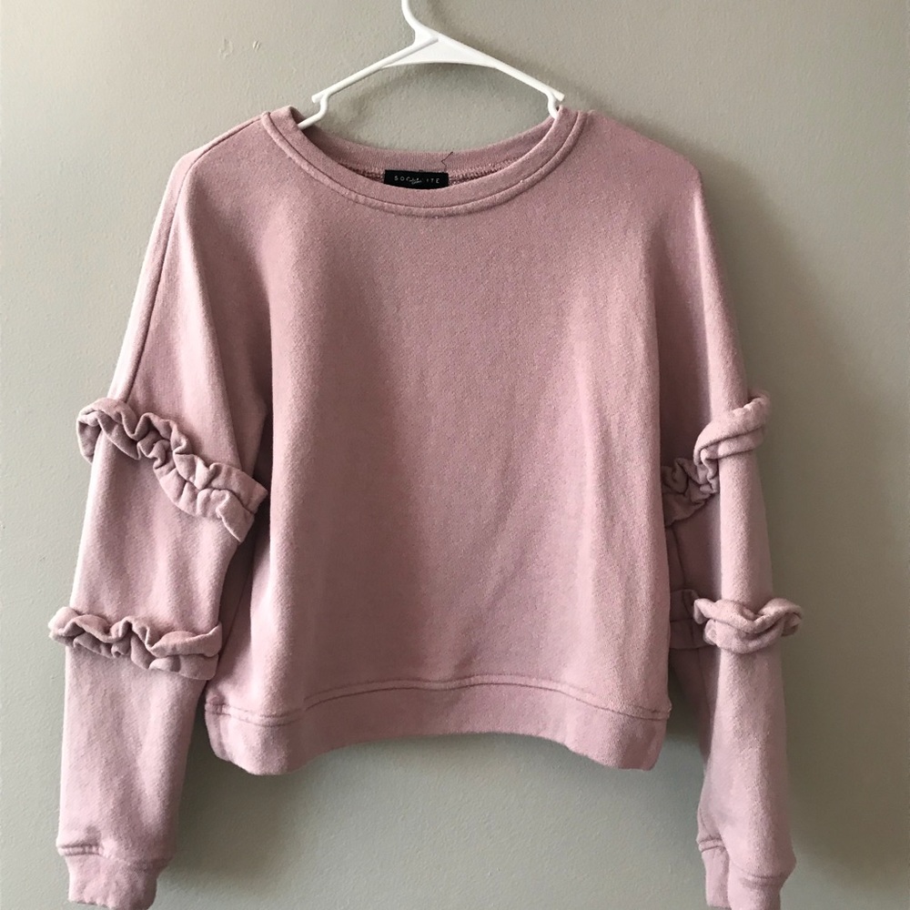 Purple cropped‎ sweatshirt